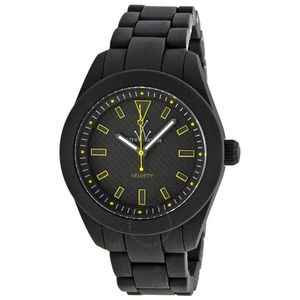 TOYWATCH Velvety Black Guilloche Black Silicone Unisex Watch